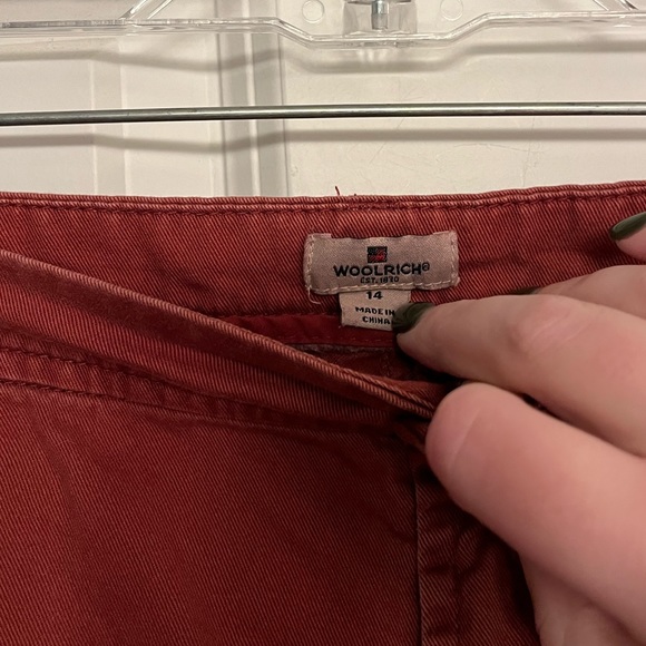 Woolrich HLP01165 Red Cotton Pants Size 14 - Picture 5 of 12